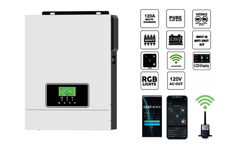 Suiwer sinusgolf 3KW 24V Off Grid Solar Inverter 80A MPPT Sonkraglaaier 