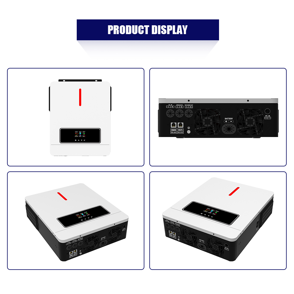  ECO 6.2KW aan/af-rooster sonkrag-omskakelaar 60~500VDC 120A MPPT-laaierbeheerder Dubbele kommunikasiepoorte vir batterykommunikasie en wifi-kommunikasie