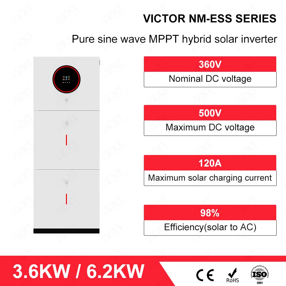 Alles-in-een-energiestelsels 3.6KW 6.2KW 24V 48V Aan/Af-rooster Sonkrag-omskakelaar Suiwer Sinusgolf-omskakelaars Mppt Sonkrag-omskakelaar