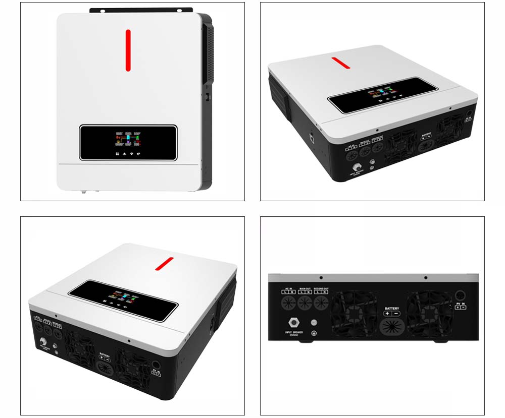 Fabriek ECO 3.6KW aan/af rooster sonkrag-omskakelaar 60-500VDC 120A MPPT-laaierbeheerder RGB-lig 